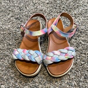 Wonder Nation Kids Sandals with Pink and Blue Braided Straps